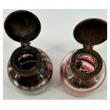 Bradley & Hubbard Antique Ink Well with Twin Glass Bottles