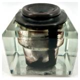Antique Glass Inkwell with Assorted Pens including A. W. Faber Berkeley 445 USA Dip Pen Nibs