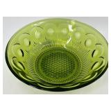 Vintage Bartlett Collins Green Glass Bowls Set of 8 - 1 Large Bowl & 7 Smaller Bowls