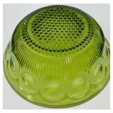 Vintage Bartlett Collins Green Glass Bowls Set of 8 - 1 Large Bowl & 7 Smaller Bowls