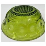 Vintage Bartlett Collins Green Glass Bowls Set of 8 - 1 Large Bowl & 7 Smaller Bowls