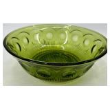Vintage Bartlett Collins Green Glass Bowls Set of 8 - 1 Large Bowl & 7 Smaller Bowls
