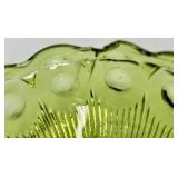 Vintage Bartlett Collins Green Glass Bowls Set of 8 - 1 Large Bowl & 7 Smaller Bowls