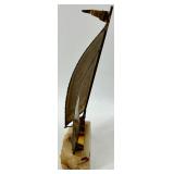 Signed John Demott Copper Sailboats on Stone Base and Musical Sailboat