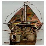 Signed John Demott Copper Sailboats on Stone Base and Musical Sailboat