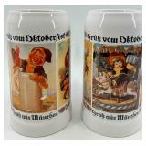 Gruss Vom Oktoberfest Beer Steins Pair Made in Germany
