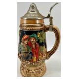 Musical Humark Japan Hand-Painted Beer Stein Pair with Lids