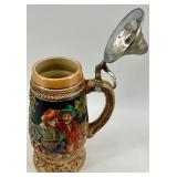 Musical Humark Japan Hand-Painted Beer Stein Pair with Lids