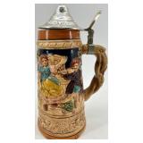 Musical Humark Japan Hand-Painted Beer Stein Pair with Lids