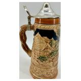 Musical Humark Japan Hand-Painted Beer Stein Pair with Lids