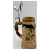 Musical Humark Japan Hand-Painted Beer Stein Pair with Lids