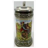 Gerz German Beer Steins with Pewter Lids - Medieval Battle Scenes