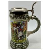 Gerz German Beer Steins with Pewter Lids - Medieval Battle Scenes