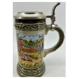 Gerz German Beer Steins with Pewter Lids - Medieval Battle Scenes