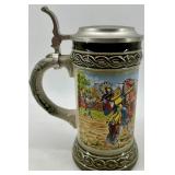 Gerz German Beer Steins with Pewter Lids - Medieval Battle Scenes