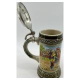 Gerz German Beer Steins with Pewter Lids - Medieval Battle Scenes