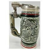 Avon Ceramic Tankards with Lids - Airplane & Train Motifs