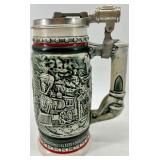 Avon Ceramic Tankards with Lids - Airplane & Train Motifs