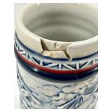 Avon Ceramic Tankards with Lids - Airplane & Train Motifs