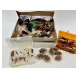 Assorted Fly Fishing Lures & Feathers