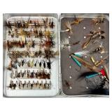 Assorted Fly Fishing Flies & Ties in Storage Boxes