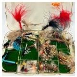 Assorted Fly Fishing Flies & Ties in Storage Boxes