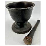 Antique Cast Iron Mortar & Pestle