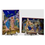 Religious Icon Plaques - Road to Emmaus & Samaritan Woman (Lot of 2)