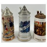 Budapest, Hungary Beer Stein with Ornate Pewter Lid & Zum Geburtstag Inscription