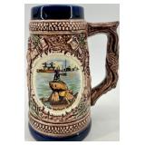 Three Stoneware Beer Steins with Maritime Scenes - Mariner