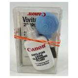 Vivitar Auto 2600 Flash & Minolta Rokkor-PF 50mm Lens - Assorted Lenses & Canon Cleaning Fluid Kit