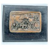 Relief Plaque in Wooden Frame - Bas-Relief Panel Artwork