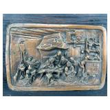 Relief Plaque in Wooden Frame - Bas-Relief Panel Artwork