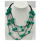 Turquoise Bead Necklace - Gemstone Earrings