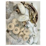 Vintage Porcelain Cabinet Knobs & Hardware Lot