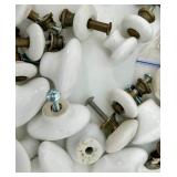Vintage Porcelain Cabinet Knobs & Hardware Lot