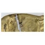 Brass Elephant Wall Sculpture with Upturned Trunk & Brass Candle Holder