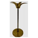 Brass Elephant Wall Sculpture with Upturned Trunk & Brass Candle Holder