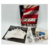 US Bicentennial Stamp Collection 1776-1976 with Yorktown Painting & Ephemera