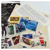 US Bicentennial Stamp Collection 1776-1976 with Yorktown Painting & Ephemera