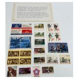 US Bicentennial Stamp Collection 1776-1976 with Yorktown Painting & Ephemera