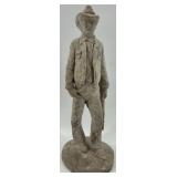 Cement Man Figurine with Grace Devotional Sign - Mixed