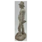 Cement Man Figurine with Grace Devotional Sign - Mixed