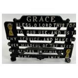 Cement Man Figurine with Grace Devotional Sign - Mixed