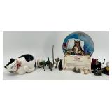 Cat Nap Porcelain Collector Plate & Cat figurines