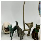 Cat Nap Porcelain Collector Plate & Cat figurines
