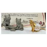Cat Nap Porcelain Collector Plate & Cat figurines