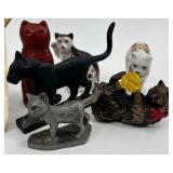 Cat Nap Porcelain Collector Plate & Cat figurines