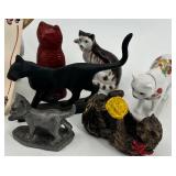 Cat Nap Porcelain Collector Plate & Cat figurines