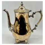 Vintage Silver Plate Coffee Pot with Lid and Goblets